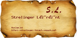 Strelinger Lóránt névjegykártya
